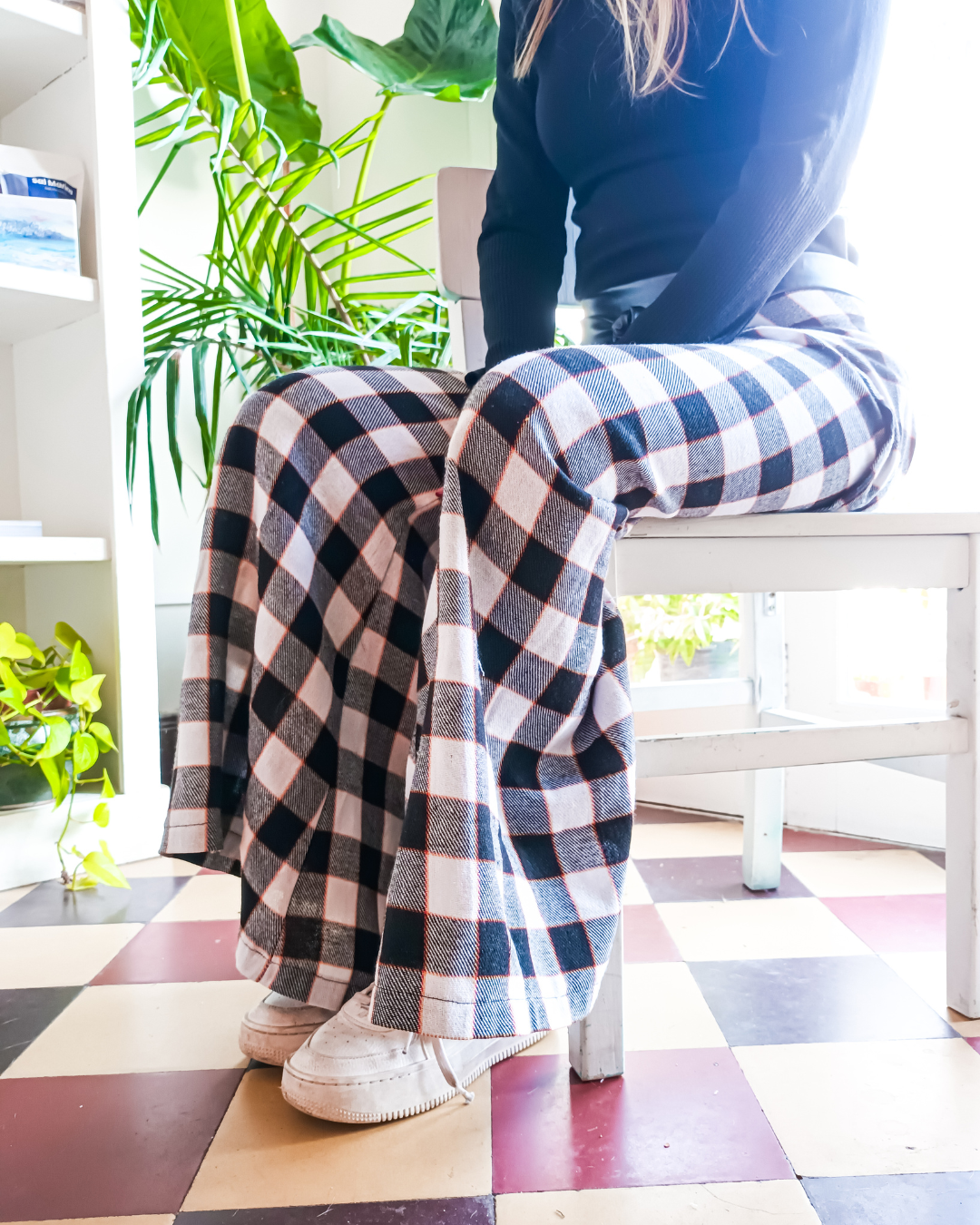 CALÇA XADREZ ( PRETA E BRANCO)